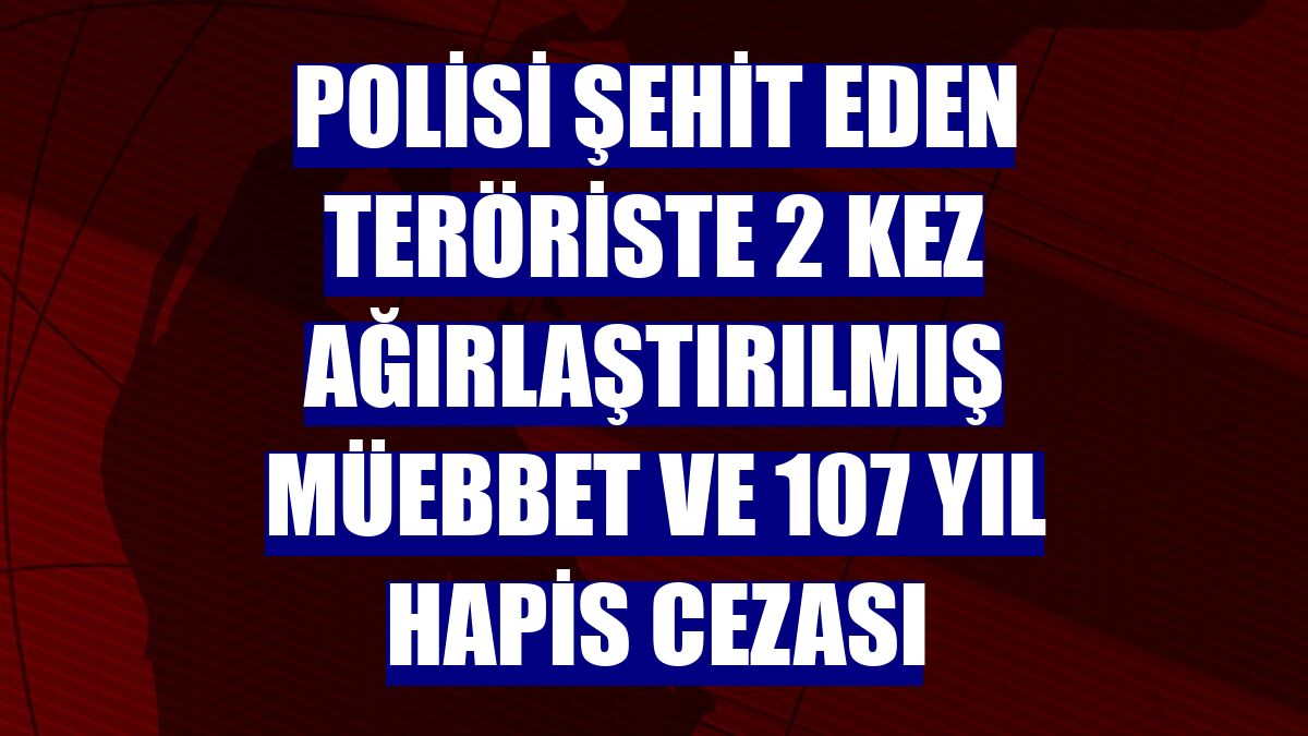 Polisi şehit eden teröriste 2 kez ağırlaştırılmış müebbet ve 107 yıl hapis cezası