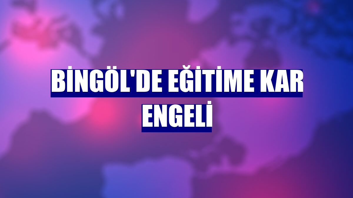 Bingöl'de eğitime kar engeli