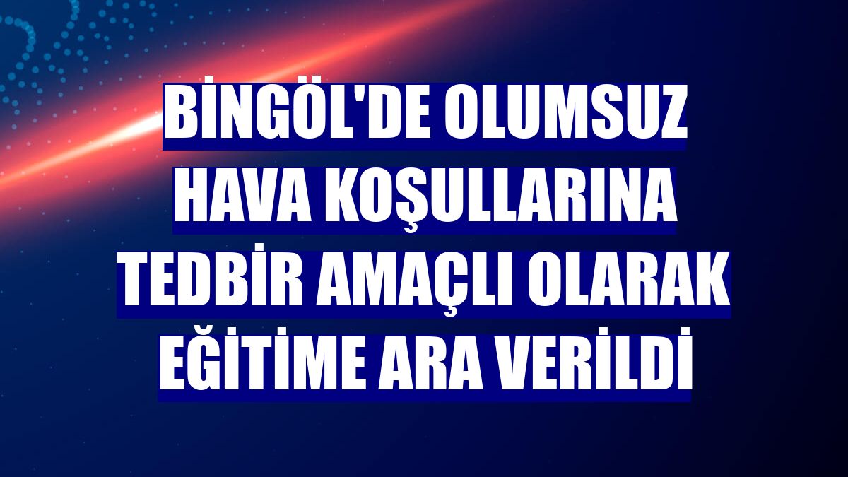 Bingöl'de olumsuz hava koşullarına tedbir amaçlı olarak eğitime ara verildi