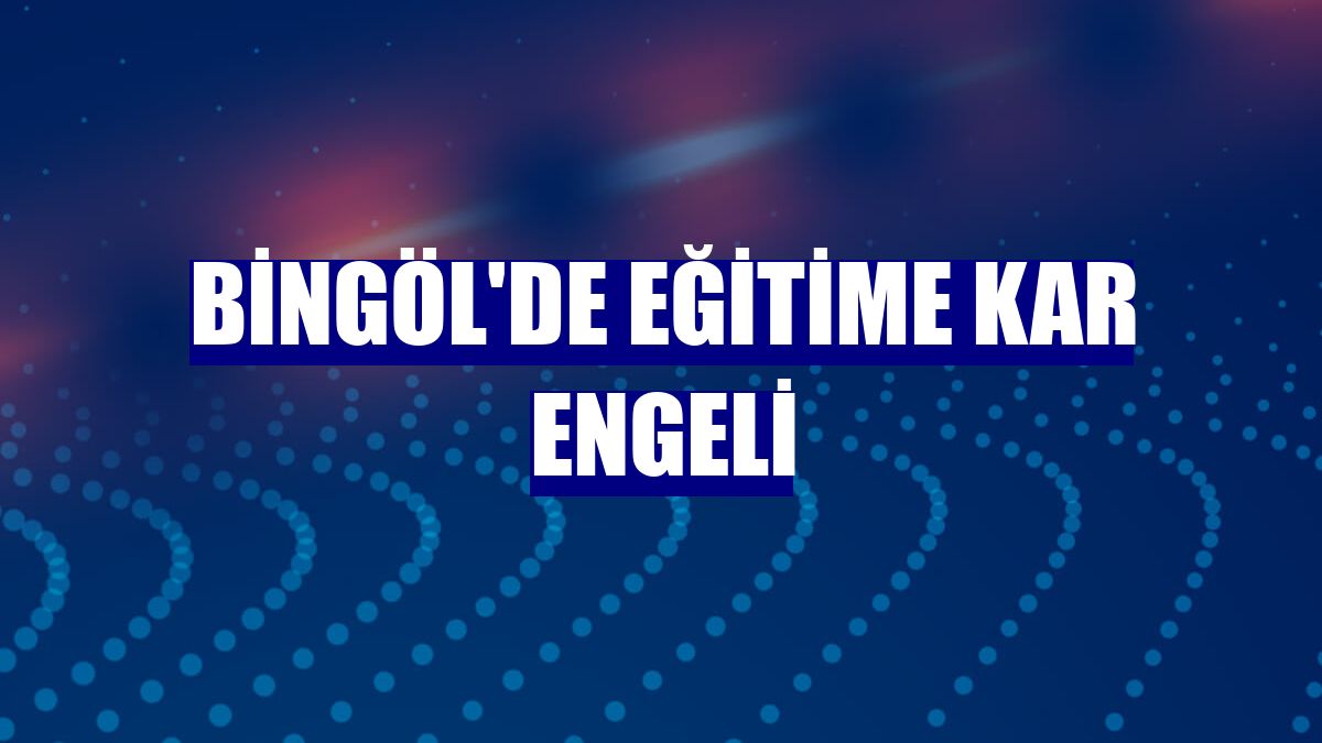 Bingöl'de eğitime kar engeli