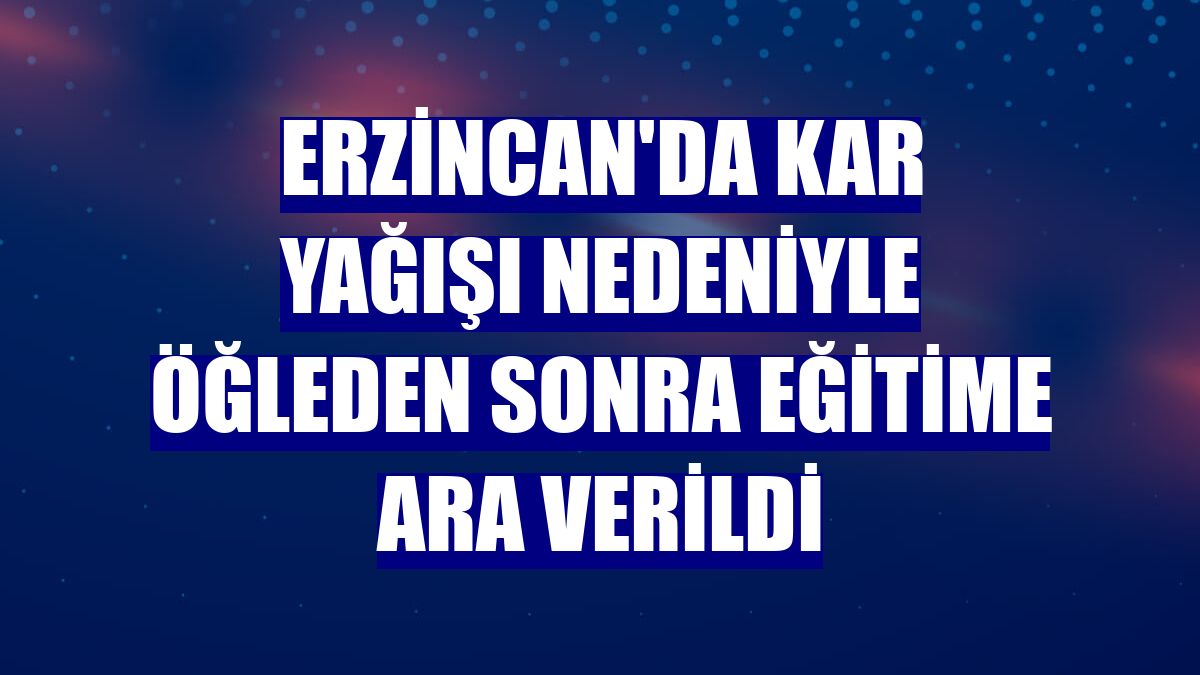 Erzincan'da kar yağışı nedeniyle öğleden sonra eğitime ara verildi