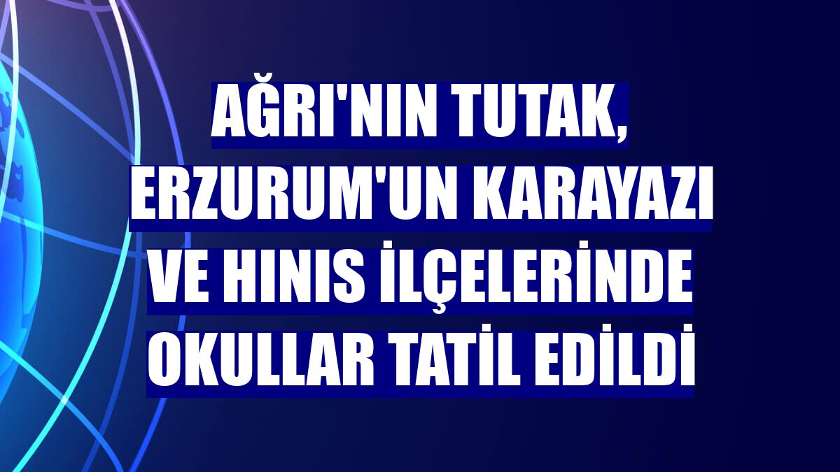 Ağrı'nın Tutak, Erzurum'un Karayazı ve Hınıs ilçelerinde okullar tatil edildi