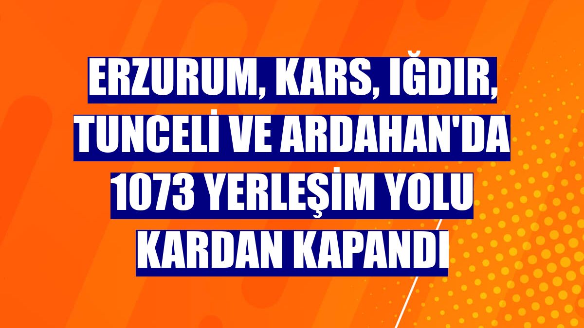Erzurum, Kars, Iğdır, Tunceli ve Ardahan'da 1073 yerleşim yolu kardan kapandı