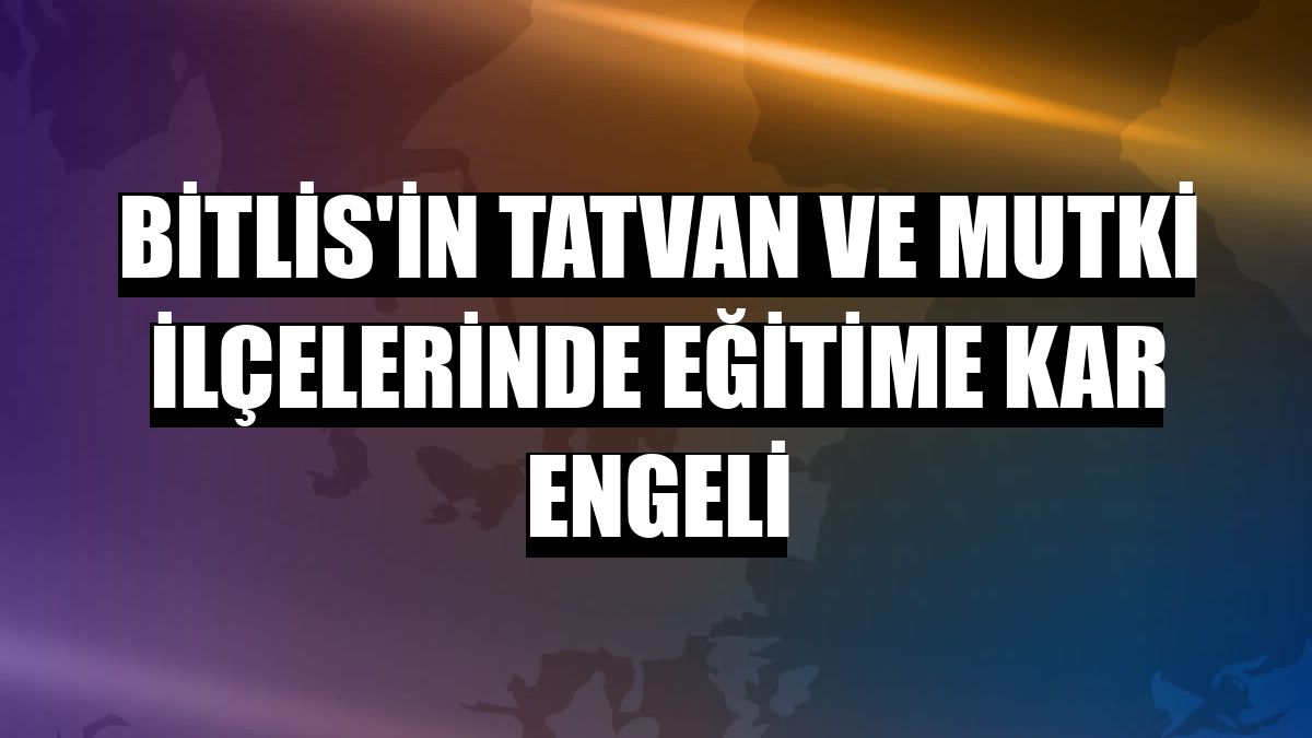 Bitlis'in Tatvan ve Mutki ilçelerinde eğitime kar engeli