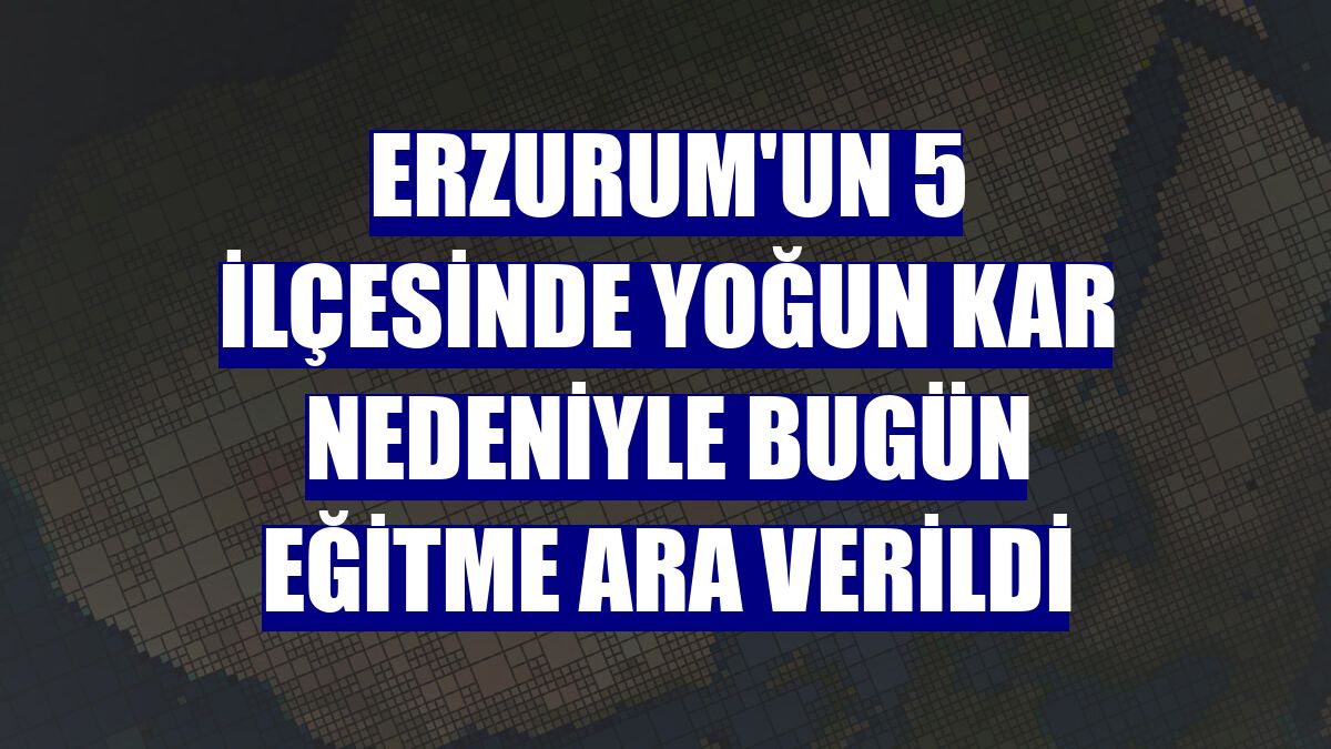 Erzurum'un 5 ilçesinde yoğun kar nedeniyle bugün eğitme ara verildi