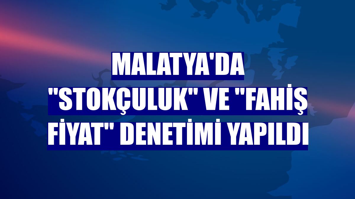 Malatya'da 'stokçuluk' ve 'fahiş fiyat' denetimi yapıldı