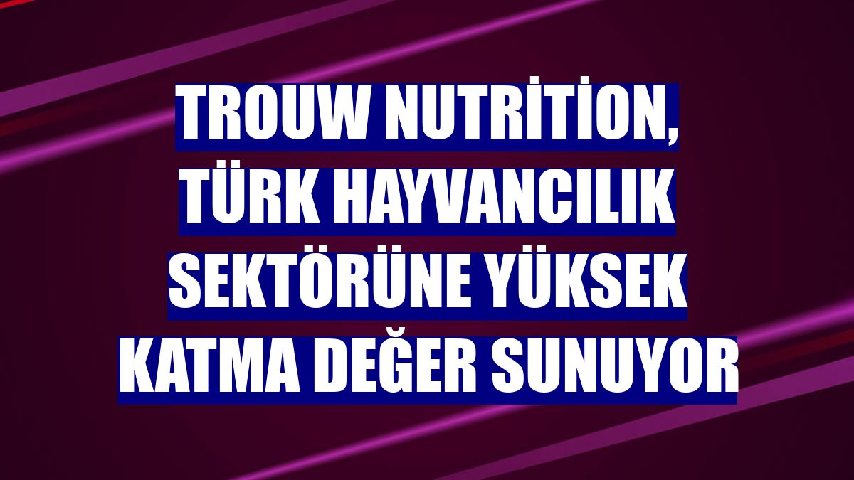 Trouw Nutrition, Türk hayvancılık sektörüne yüksek katma değer sunuyor