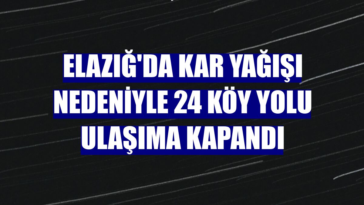 Elazığ'da kar yağışı nedeniyle 24 köy yolu ulaşıma kapandı