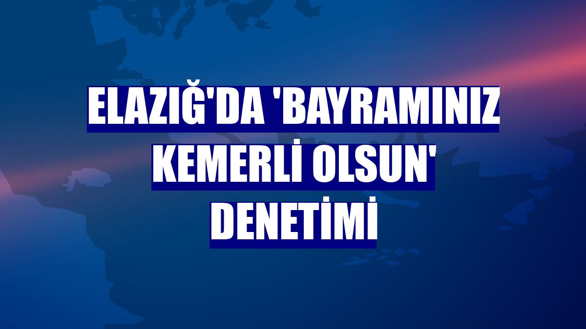 Elazığ'da 'Bayramınız Kemerli Olsun' denetimi