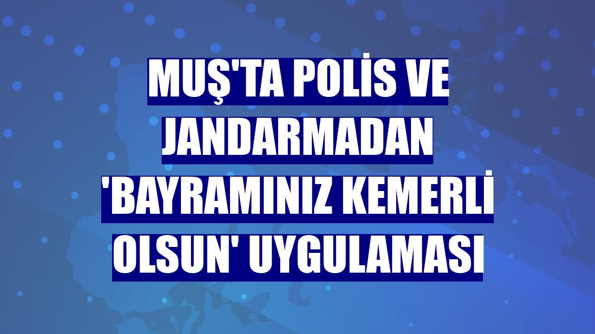 Muş'ta polis ve jandarmadan 'Bayramınız Kemerli Olsun' uygulaması