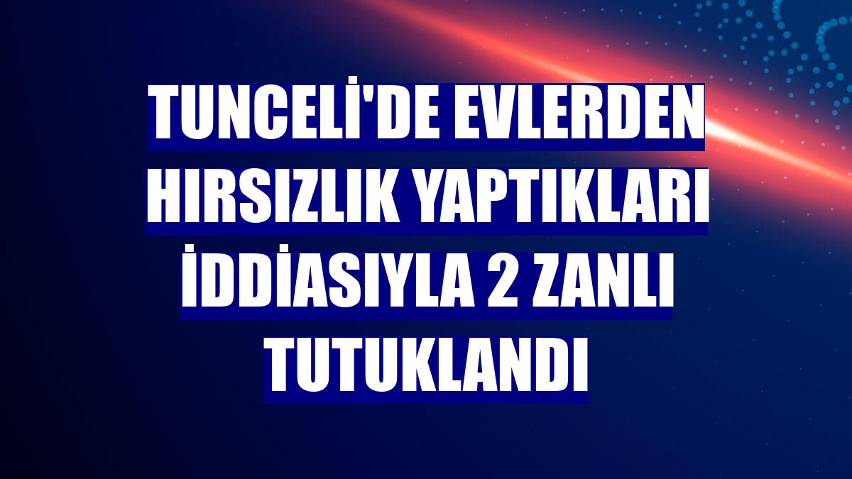 Tunceli'de evlerden hırsızlık yaptıkları iddiasıyla 2 zanlı tutuklandı