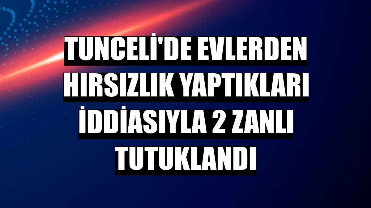 Tunceli'de evlerden hırsızlık yaptıkları iddiasıyla 2 zanlı tutuklandı