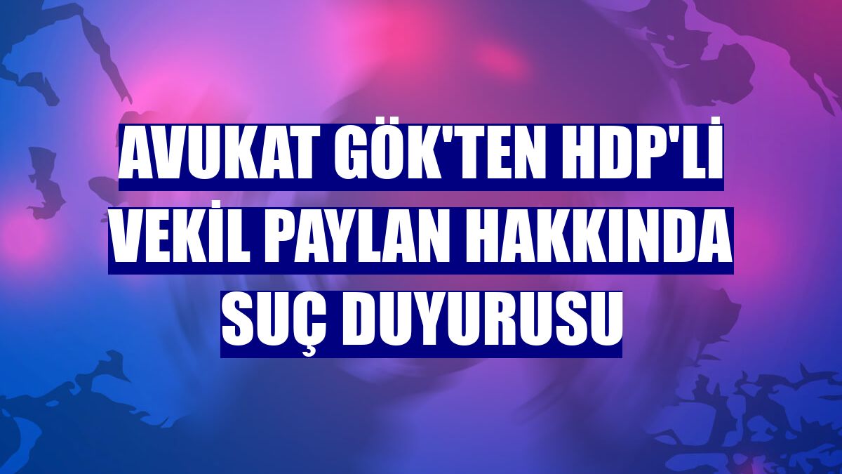 Avukat Gök'ten HDP'li vekil Paylan hakkında suç duyurusu