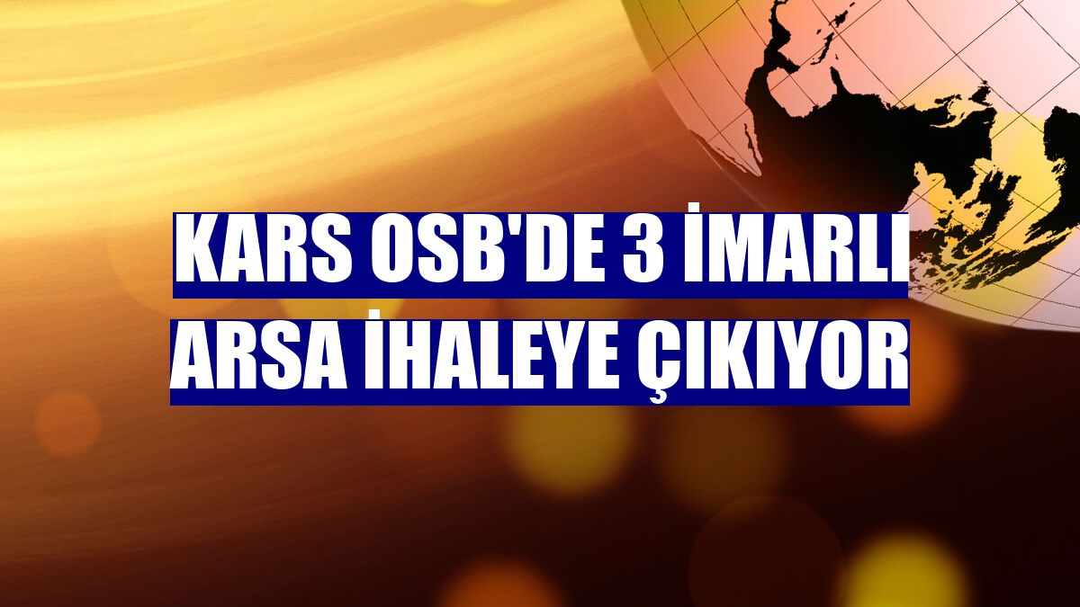 Kars OSB'de 3 imarlı arsa ihaleye çıkıyor