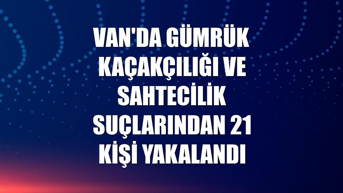Van'da gümrük kaçakçılığı ve sahtecilik suçlarından 21 kişi yakalandı
