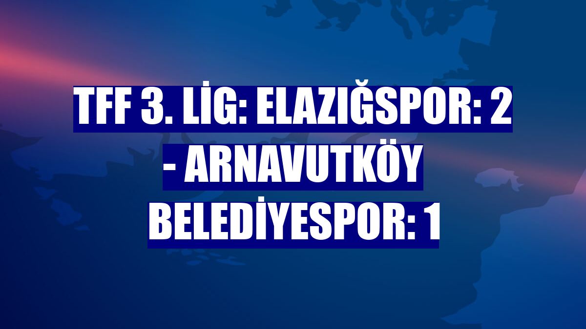 TFF 3. Lig: Elazığspor: 2 - Arnavutköy Belediyespor: 1