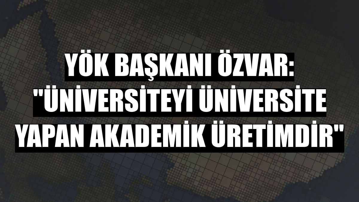 YÖK Başkanı Özvar: 'Üniversiteyi üniversite yapan akademik üretimdir'