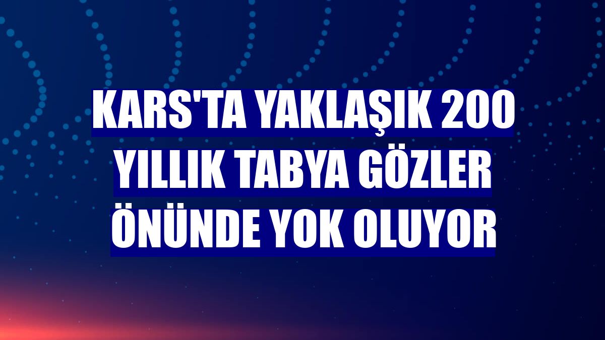 Kars'ta yaklaşık 200 yıllık tabya gözler önünde yok oluyor