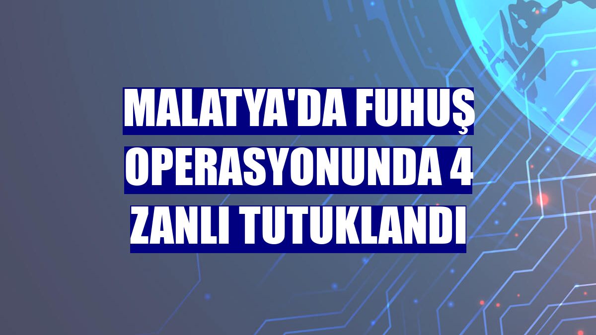 Malatya'da fuhuş operasyonunda 4 zanlı tutuklandı