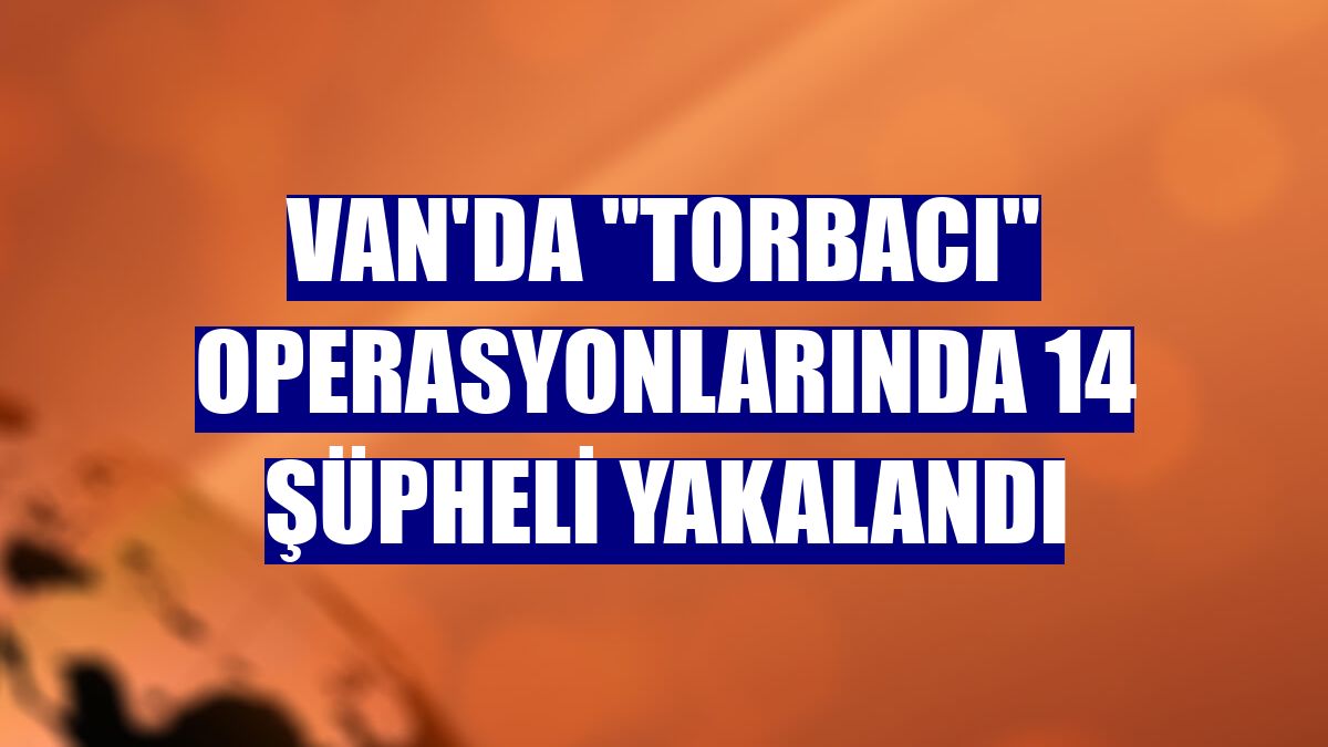 Van'da "torbacı" operasyonlarında 14 şüpheli yakalandı