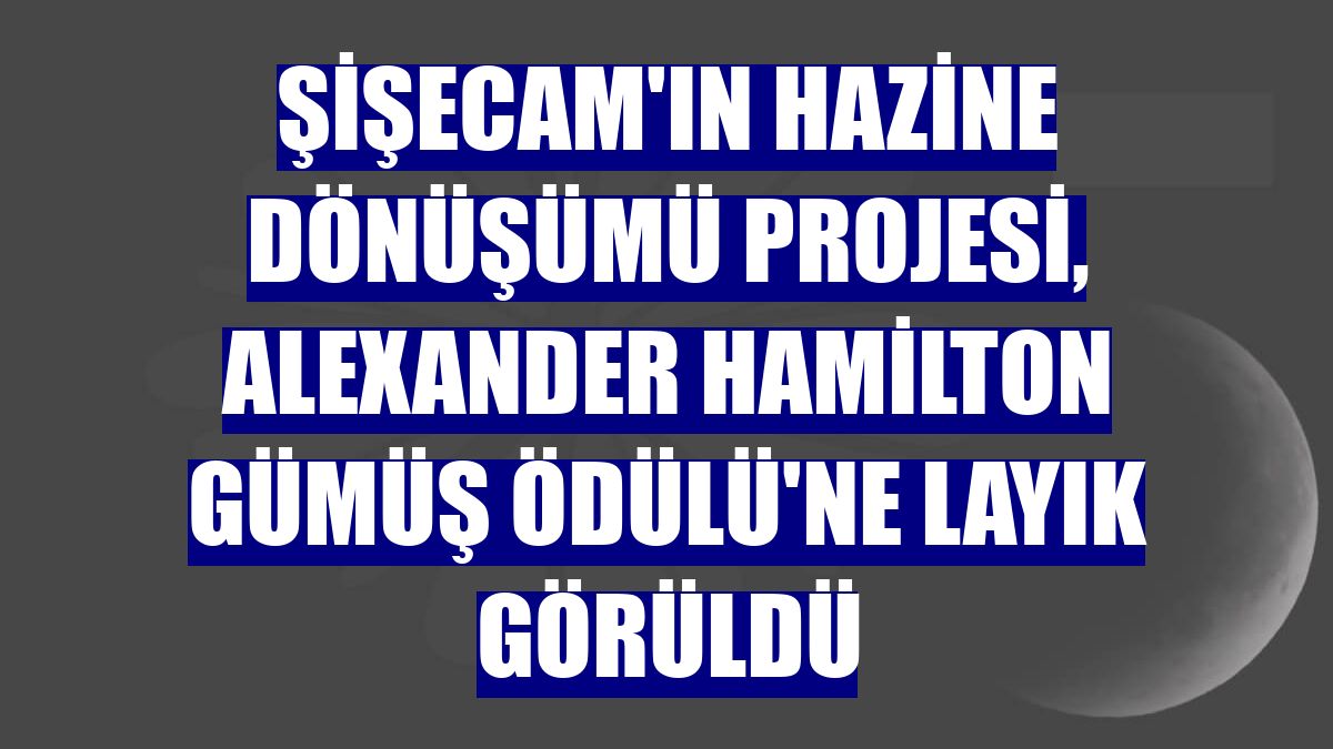 Şişecam'ın hazine dönüşümü projesi, Alexander Hamilton Gümüş Ödülü'ne layık görüldü