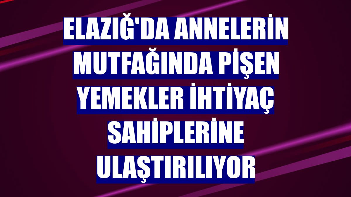Elazığ'da annelerin mutfağında pişen yemekler ihtiyaç sahiplerine ulaştırılıyor