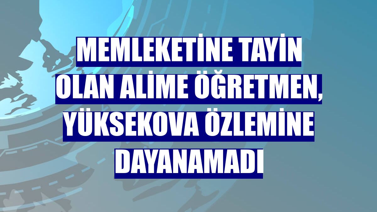 Memleketine tayin olan Alime öğretmen, Yüksekova özlemine dayanamadı