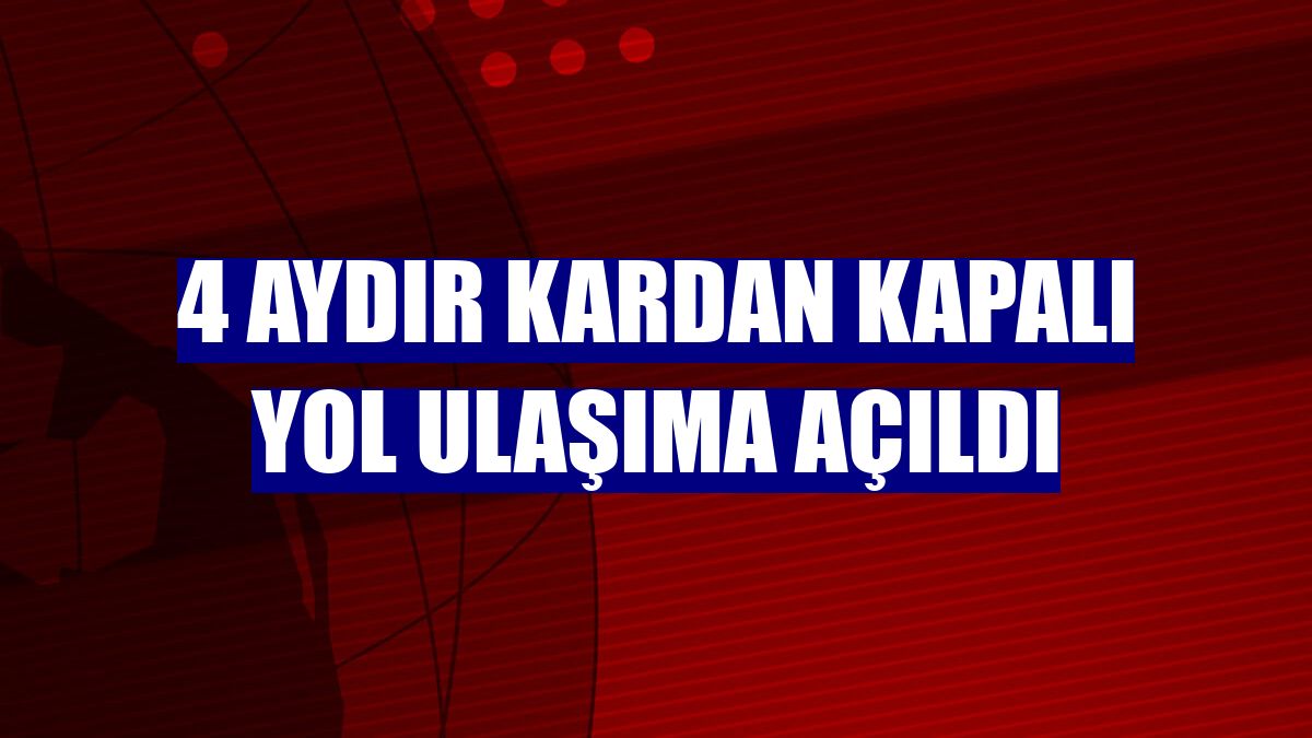 4 aydır kardan kapalı yol ulaşıma açıldı