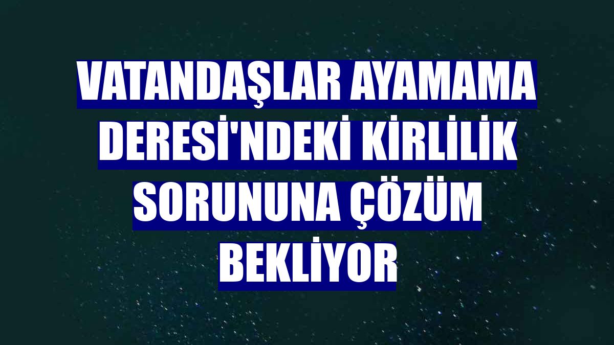 Vatandaşlar Ayamama Deresi'ndeki kirlilik sorununa çözüm bekliyor