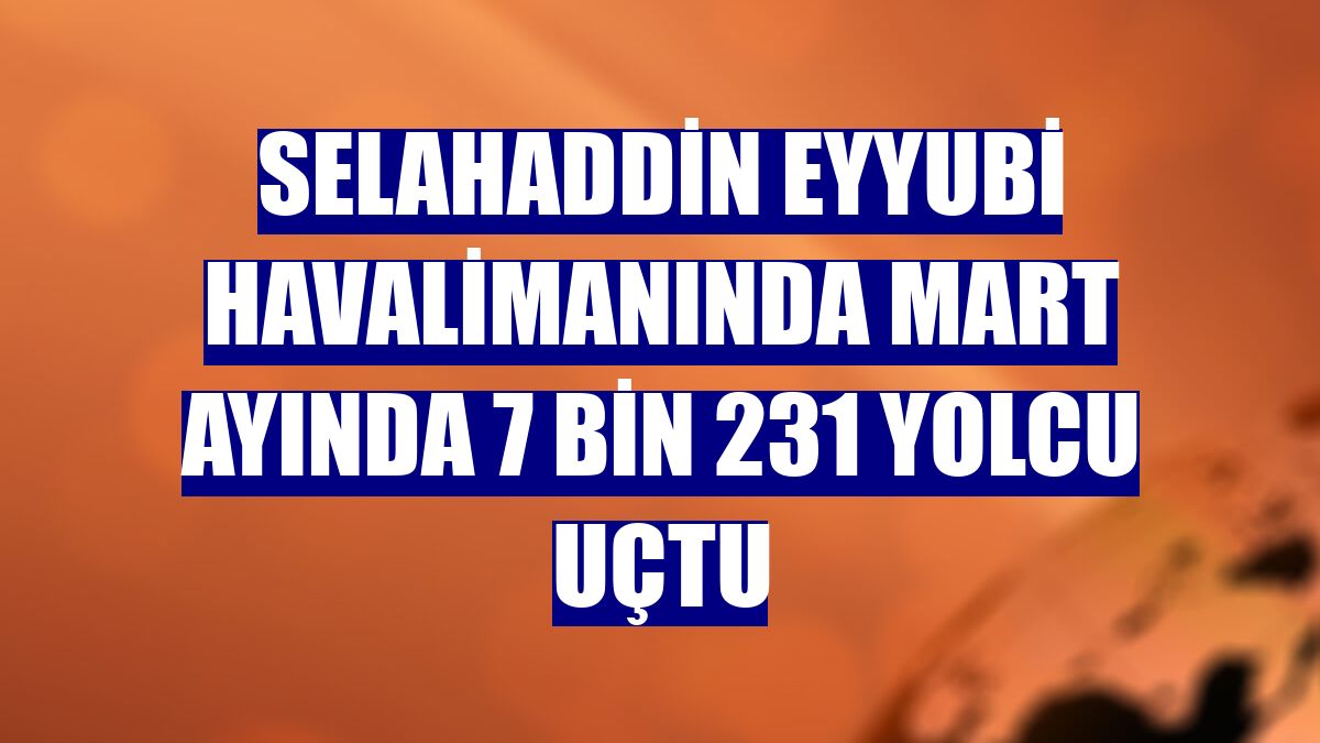 Selahaddin Eyyubi Havalimanında mart ayında 7 bin 231 yolcu uçtu