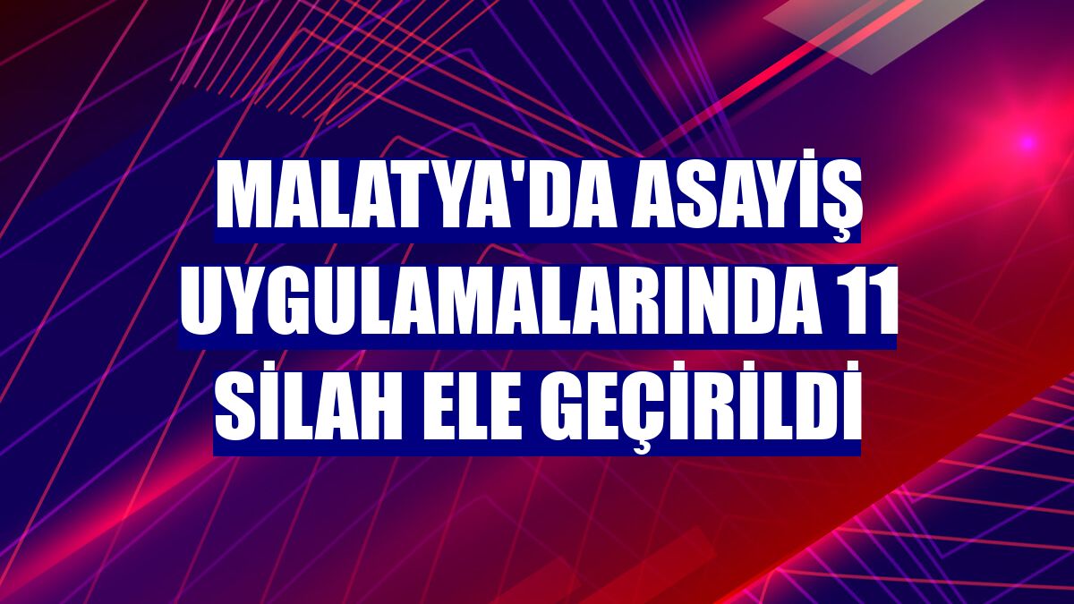 Malatya'da asayiş uygulamalarında 11 silah ele geçirildi