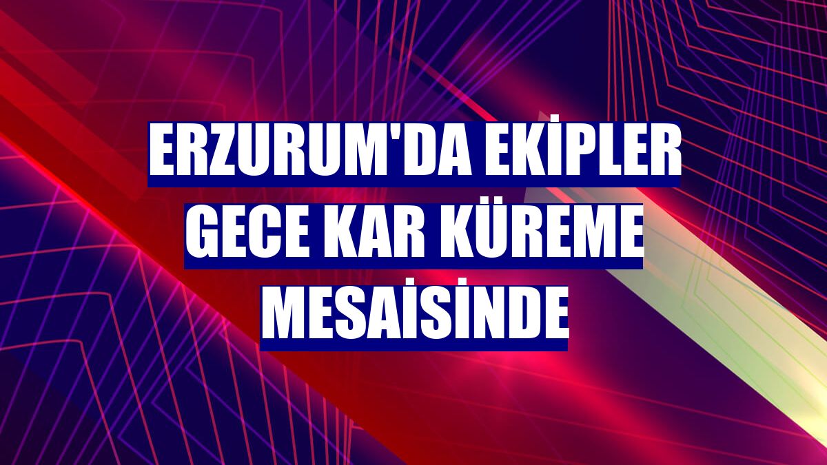 Erzurum'da ekipler gece kar küreme mesaisinde