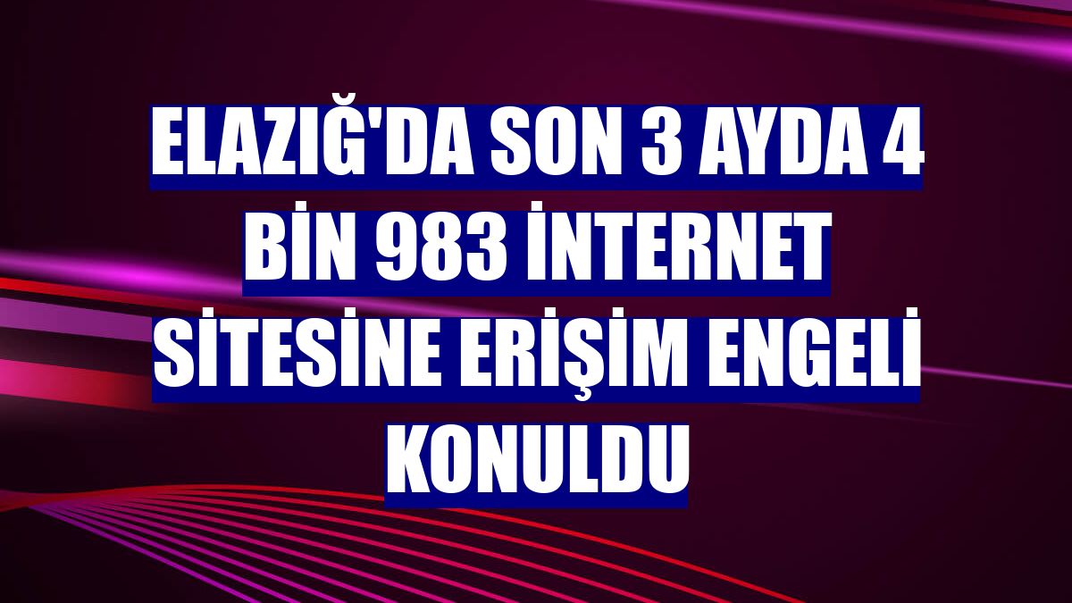 Elazığ'da son 3 ayda 4 bin 983 internet sitesine erişim engeli konuldu