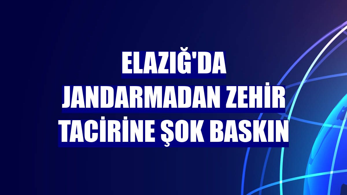 Elazığ'da jandarmadan zehir tacirine şok baskın