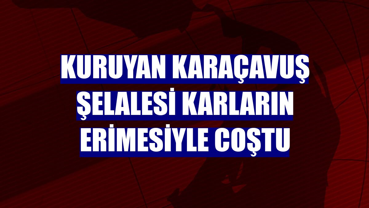 Kuruyan Karaçavuş şelalesi karların erimesiyle coştu