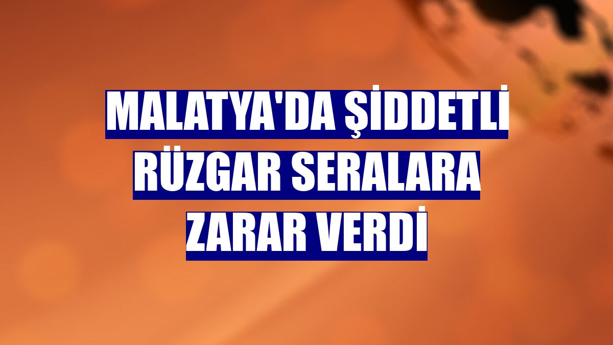 Malatya'da şiddetli rüzgar seralara zarar verdi