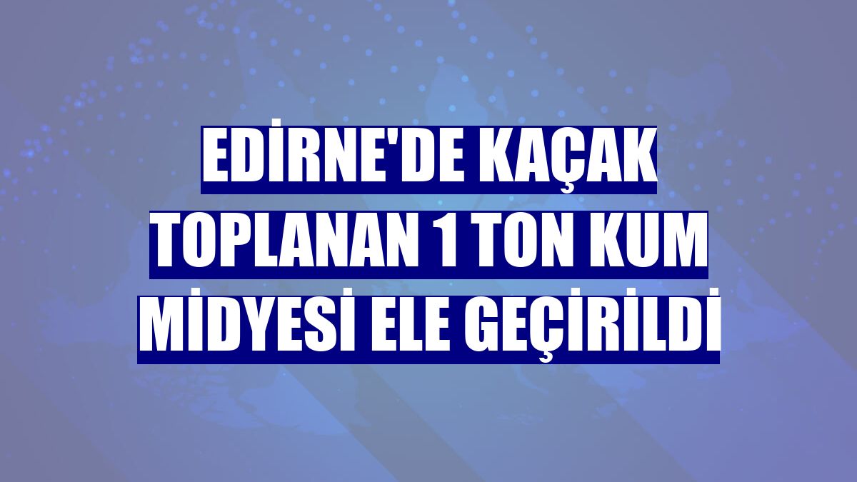 Edirne'de kaçak toplanan 1 ton kum midyesi ele geçirildi