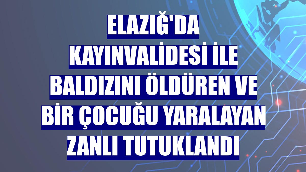 Elazığ'da kayınvalidesi ile baldızını öldüren ve bir çocuğu yaralayan zanlı tutuklandı