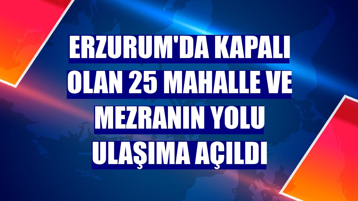 Erzurum'da kapalı olan 25 mahalle ve mezranın yolu ulaşıma açıldı