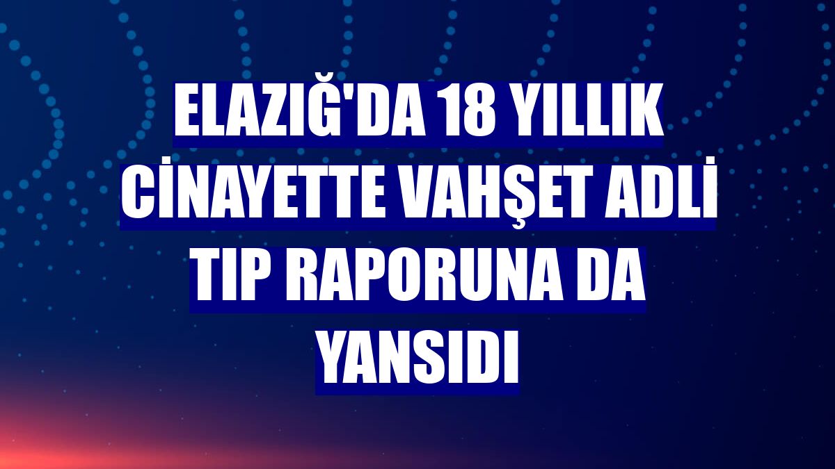 Elazığ'da 18 yıllık cinayette vahşet adli tıp raporuna da yansıdı