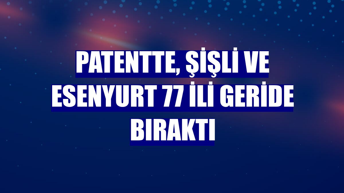 Patentte, Şişli ve Esenyurt 77 ili geride bıraktı
