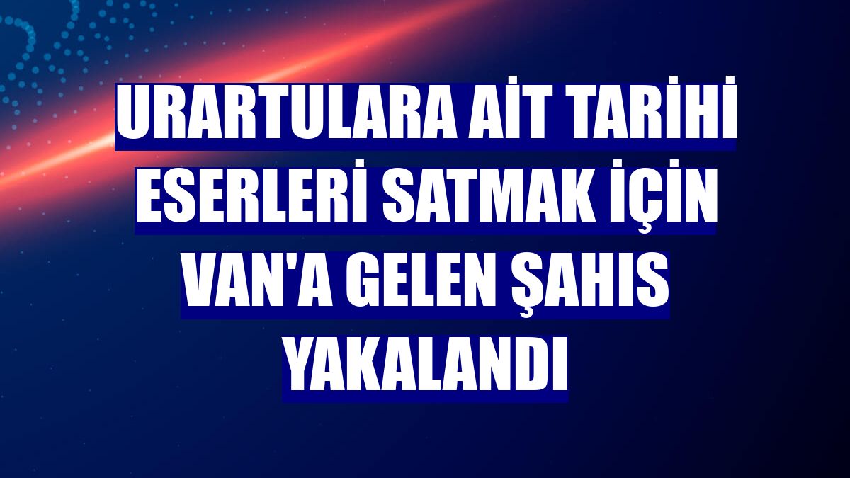 Urartulara ait tarihi eserleri satmak için Van'a gelen şahıs yakalandı