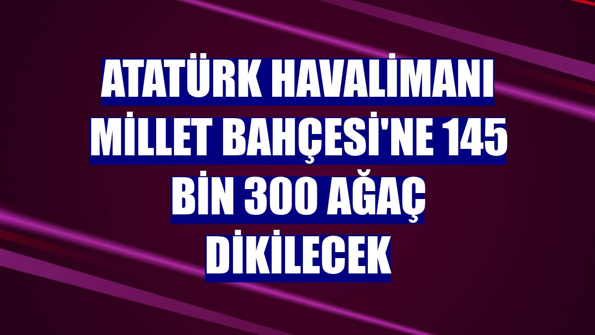 Atatürk Havalimanı Millet Bahçesi'ne 145 bin 300 ağaç dikilecek