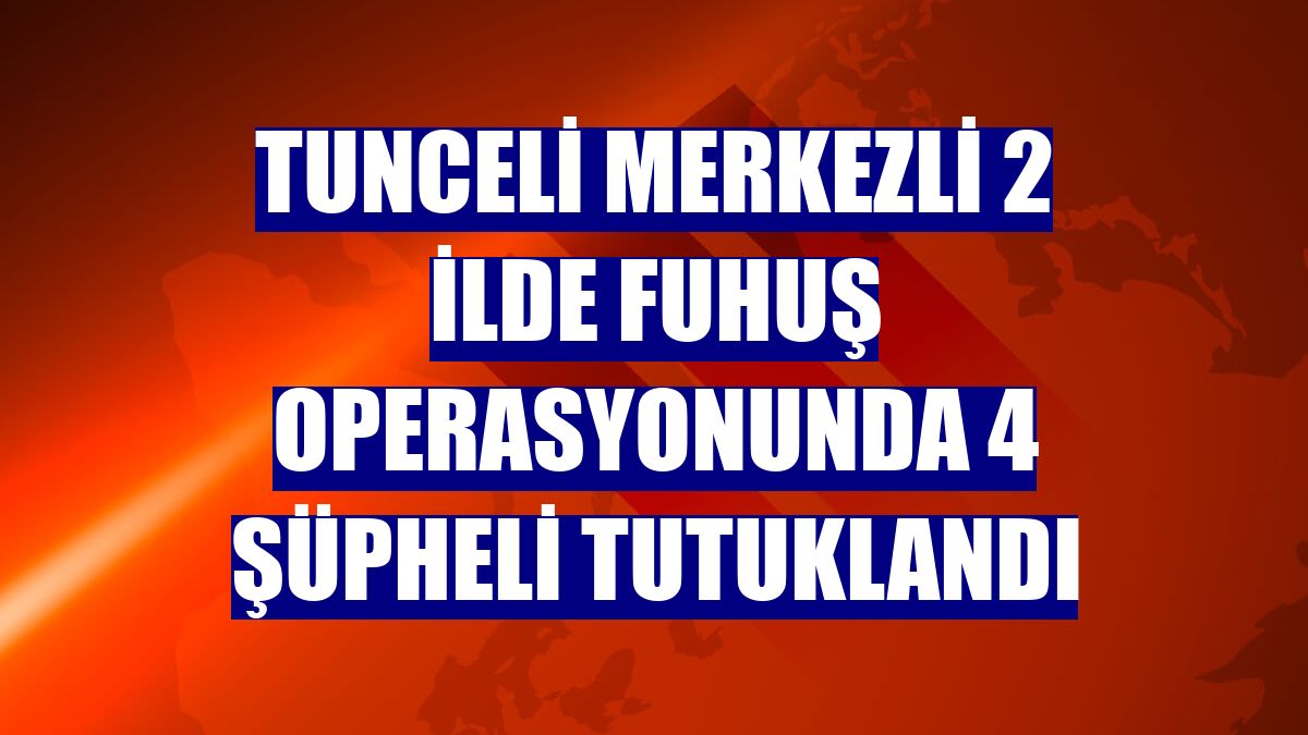 Tunceli merkezli 2 ilde fuhuş operasyonunda 4 şüpheli tutuklandı