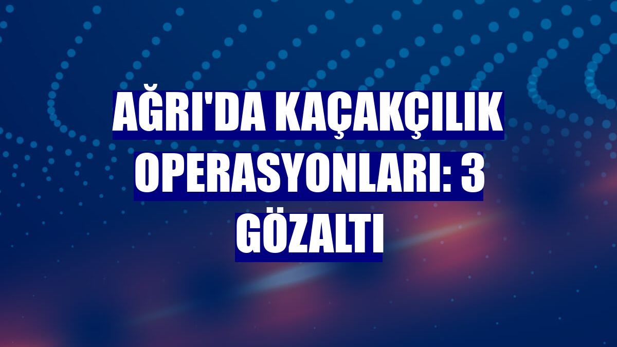 Ağrı'da kaçakçılık operasyonları: 3 gözaltı