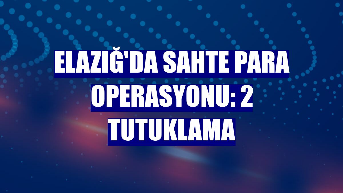 Elazığ'da sahte para operasyonu: 2 tutuklama