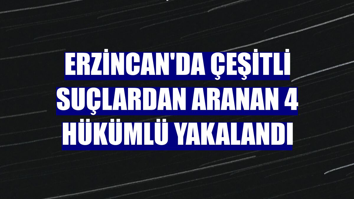 Erzincan'da çeşitli suçlardan aranan 4 hükümlü yakalandı