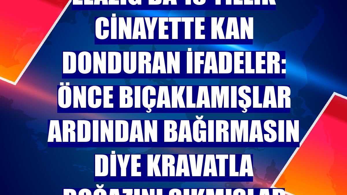 Elazığ'da 18 yıllık cinayette kan donduran ifadeler: Önce bıçaklamışlar ardından bağırmasın diye kravatla boğazını sıkmışlar