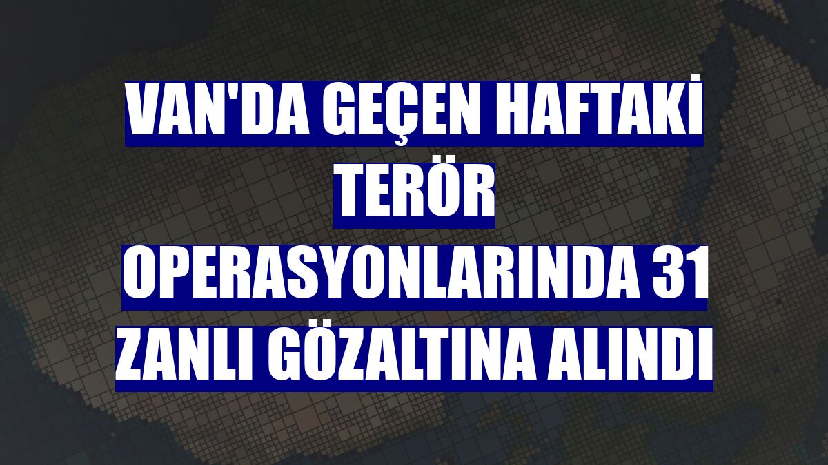 Van'da geçen haftaki terör operasyonlarında 31 zanlı gözaltına alındı