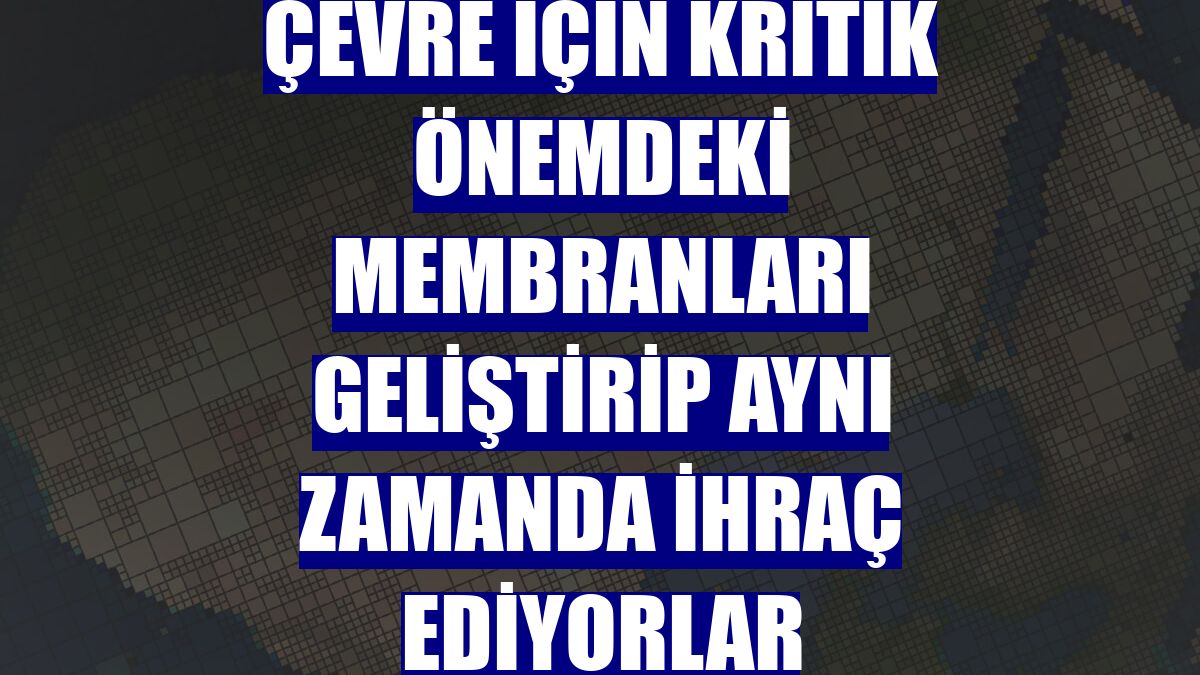 Çevre için kritik önemdeki membranları geliştirip aynı zamanda ihraç ediyorlar
